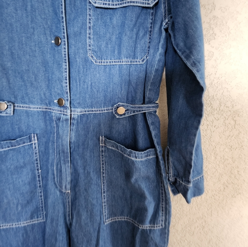 Mare Mare X Anthropologie Aya Denim Pant Jumpsuit Size Small - Picture 3 of 6
